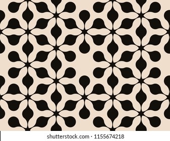 graphic design floral seamless pattern in black and ivory