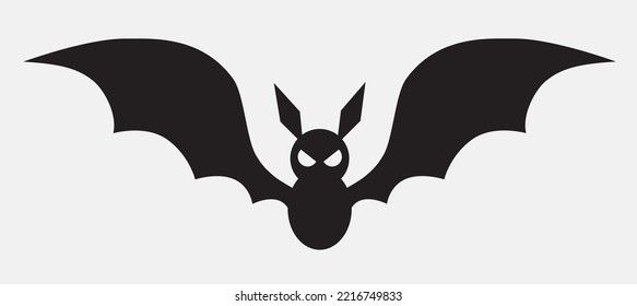 graphic design of a flying black bat. can be used for products or content on halloween	