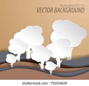 graphic design, forest paper cut style
