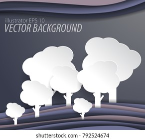 graphic design, forest paper cut style