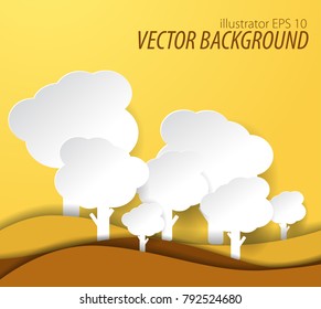 graphic design, forest paper cut style