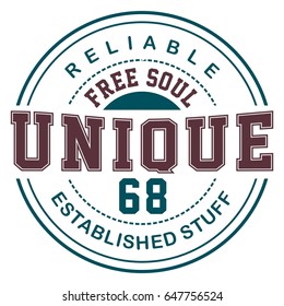 Graphic design free soul unique for t-shirts