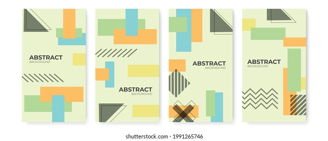 Graphic design geometric background. Memphis design cover collection. Modern memphis background for certificate or social media story template. Abstract shape memphis style poster design templates