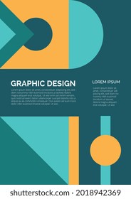 Afiche de diseño gráfico y plantilla corporativa geométrica. Formas abstractas con círculo y rectángulo. Ilustración vectorial.