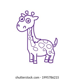 Graphic design giraffe for education children