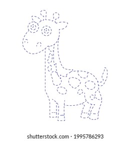 Graphic design giraffe for education children