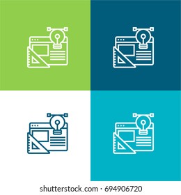 Graphic design green and blue material color minimal icon or logo design