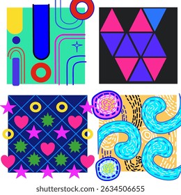 Grafik, Design, Gruppe, Design, Muster, abstrakt, Stern, Herz 
,Freefrom, schön ,Vektor, Dreieck