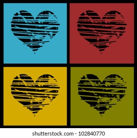graphic design grunge hearts