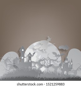  Graphic design for Halloween festival. Greeting card for celebration on Halloween. 