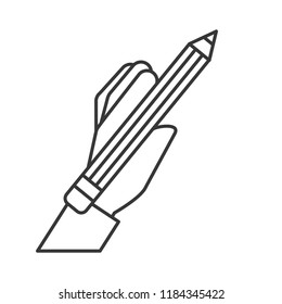 graphic design hand holding pencil
