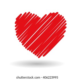 Graphic design of heart , vector illustration