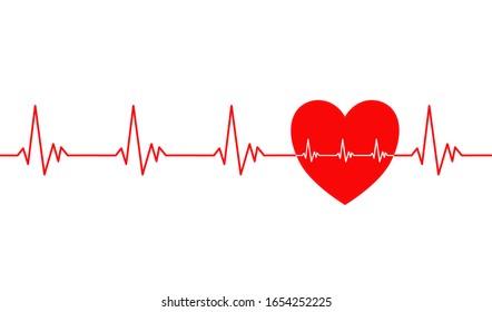 Graphic design heartbeat pulse vector icon and template, vector for mobile and computer art design