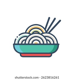 A graphic design highlighting rice noodles for their versatility in flavorful cuisines.