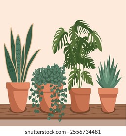 graphic, design, houseplant, element, decoration, drawing, botanical, art, color, growth, home, leaf, nature, cartoon, green, vector, exotic, flat, decor, pot, interior, cute, isolated, botany,