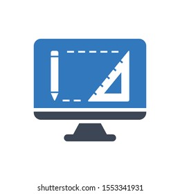 Graphic design icon in blue gray color