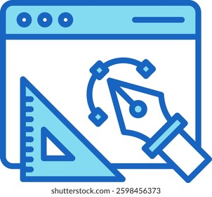 Graphic Design Icon Blue Vector Illustration