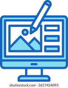 Graphic Design Icon Blue Vector Illustration