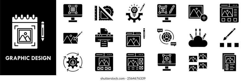 Graphic Design icon collection set. Containing design design, graphic, art, vector, illustration