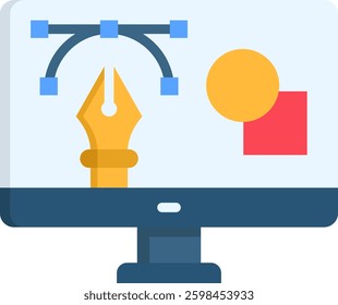 Graphic Design Icon Flat Vector Illustration