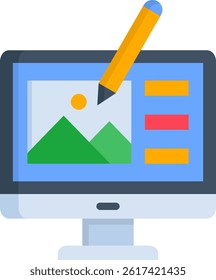 Graphic Design Icon Flat Vector Illustration