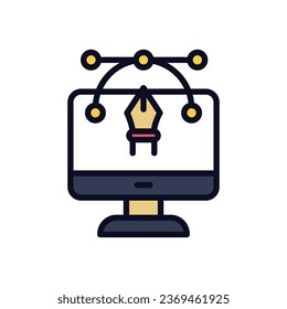 Graphic Design icon isolate white background stock illustration.