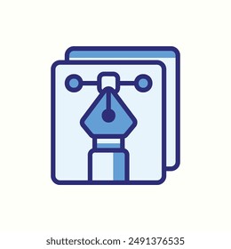 graphic design icon, isolated blue icon theme learning