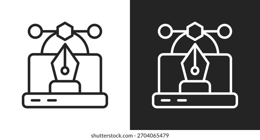 Graphic Design Icon In Line Version On Black And White Background