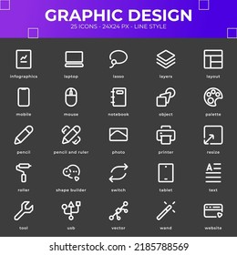 Graphic Design Icon Pack With Black Color
