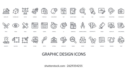 graphic design icon set collection .design style with background