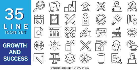 Graphic Design icon set. Containing web design, draw, illustration, portfolio, website, creativity, art, painting, print and more. Solid icons template vector collection.