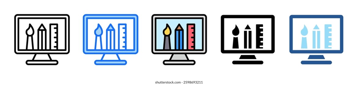 Graphic Design Icon Set Multiple Style Collection