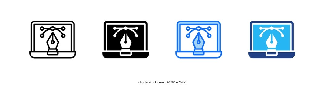 Conjunto de iconos de Diseño gráfico Colección de estilo múltiple