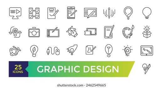 Graphic design icon set. UI icon collection and Vector illustration.