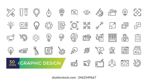 Graphic design icon set. UI icon collection and Vector illustration.