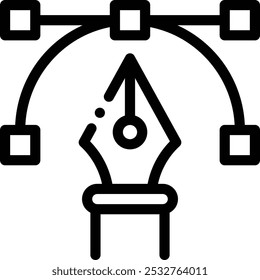 ícone de design gráfico. Design De Estilo Linear Fino Isolado Em Plano De Fundo Branco