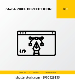 Graphic design icon. web design and development 64x64 pixel perfect icon