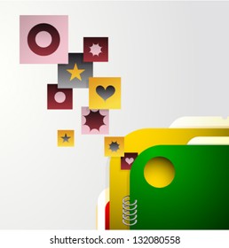 Graphic design with icons
