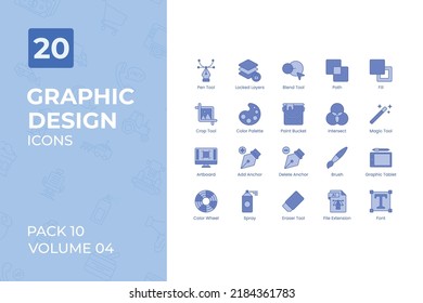Colección de iconos de diseño gráfico. Set contiene iconos como Selección, Formas, Ratón de equipo, Vector y más.