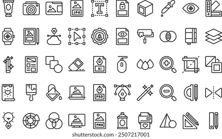 Graphic design icons collection is a vector illustration with editable stroke.