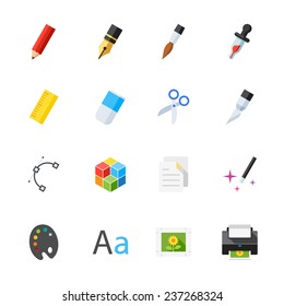 Graphic Design Icons : Flat Icon Set for Web and Mobile Application