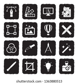 Graphic Design Icons. Grunge Black Flat Design. Vector Illustration. 
