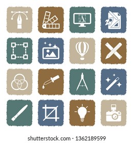 Graphic Design Icons. Grunge Color Flat Design. Vector Illustration. 