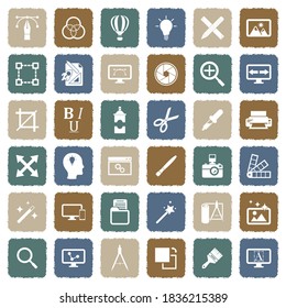 Graphic Design Icons. Grunge Color Flat Design. Vector Illustration.