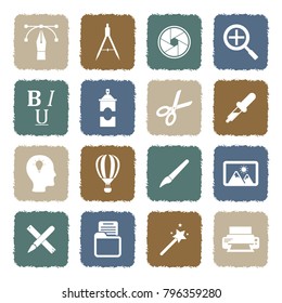 Graphic Design Icons. Grunge Color Flat Design. Vector Illustration. 