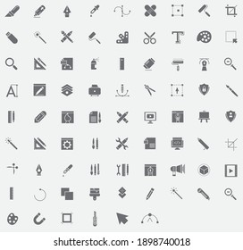 graphic design icons, mono vector symbols