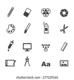 Graphic Design Icons, Mono Vector Symbols