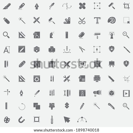 graphic design icons, mono vector symbols