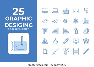 Graphic Design Icons Set vector design