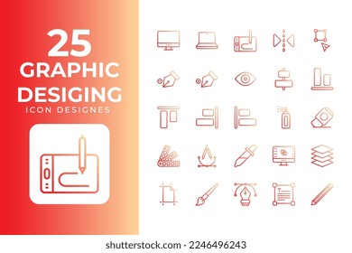 Graphic Design Icons Set vector design